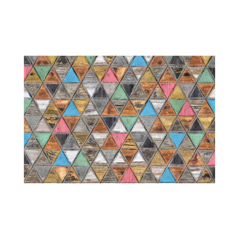 «Geometric Rustic and Shabby Elegance» par Diego Tirigall - peinture sur toile tendue, H 40 po x l 60 po x 1,5 po