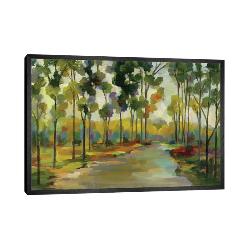 Path In The Forest by Silvia Vassileva - Gallery-Wrapped Canvas Giclée on Canvas, 101.6 cm H x 66.04 cm W, Black Framed