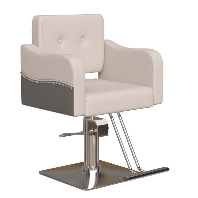 Salon Chair,Barber Chair For Hair Stylist,Height Adjustable Stylist Chairs With Pu Leather,360°Swivel Hair Salon Chairs For Beauty Shop,Spa Center,Barber Shop (Gray)