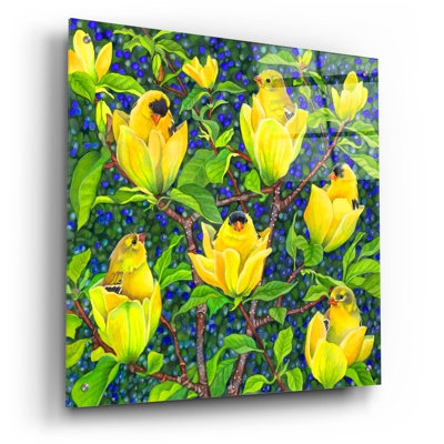 Art mural en verre épique «In Bloom» par Marvindale, 24 po x 24 po