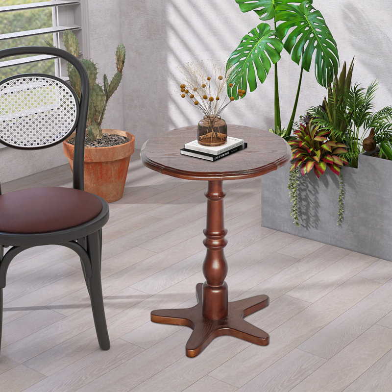 Petite table de bout ronde 15,75 pouces, Noyer brun