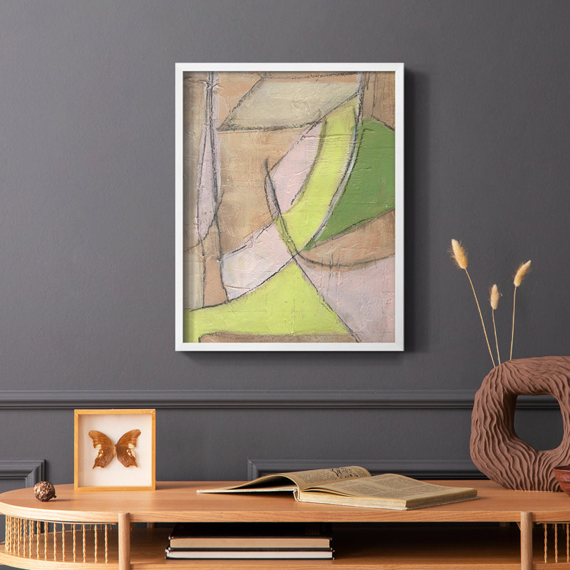 «Many Layers II», reproduction encadrée - bois massif, Blanc, H 10 po x l 8 po