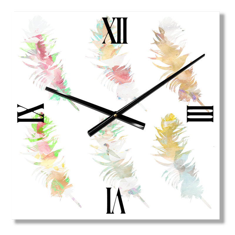 Horloge murale plume, Médium