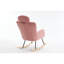 Chaise rembourrée avec accoudoirs en tissu rose-235213239