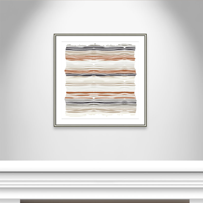 Stripes Square Print by Kimberly Allen, 33.25'' W x 33.25'' H, Matted Print, Argent classique