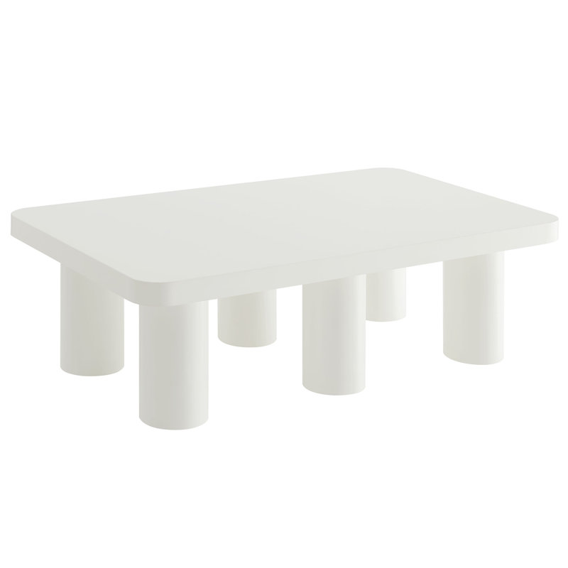 Cleo 54” Rectangular Coffee Table In White