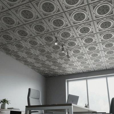 Carreau de plafond en PVC encastré ou collé Steampunk