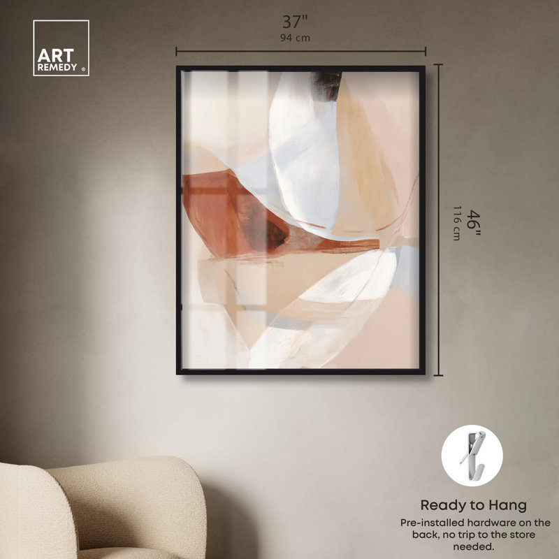 «Natural Veil I Shadowbox Print» par Art Remedy, H 46 po x l 37 po, Noir