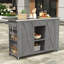 Îlot de cuisine extérieur en bois de sapin avec plateau en acier inoxydable-122276341