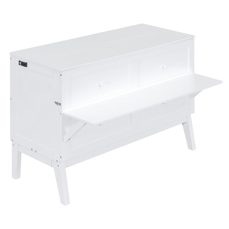 Grand lit avec tablettes amovibles et élément - rangement de ton blanc pour une utilisation à long terme, Blanc, Grand lit