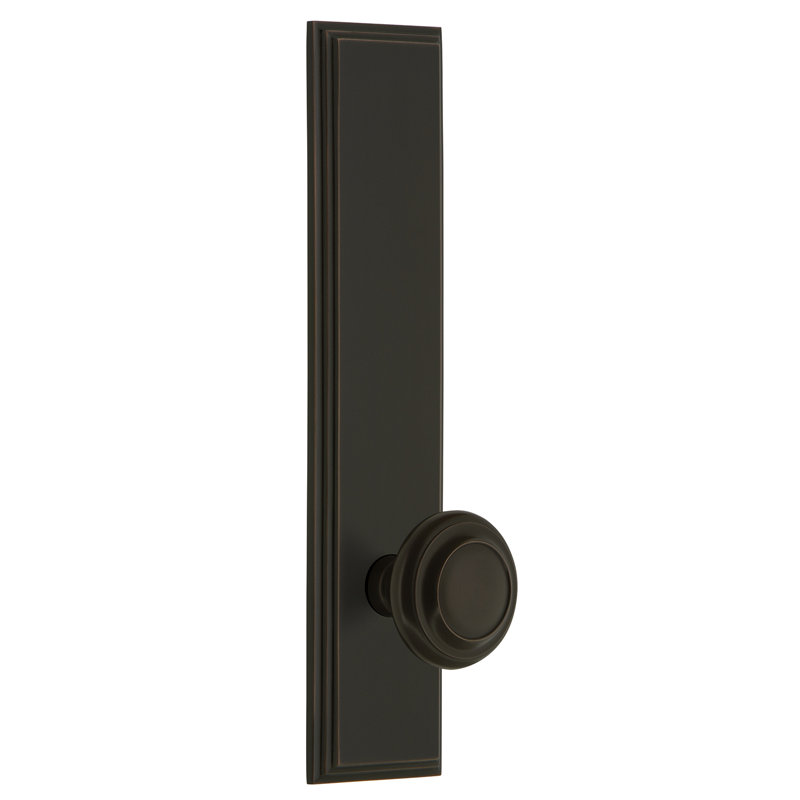 Grandeur Carré Tall Plate Double Dummy with Circulaire Door Knob, Timeless Bronze
