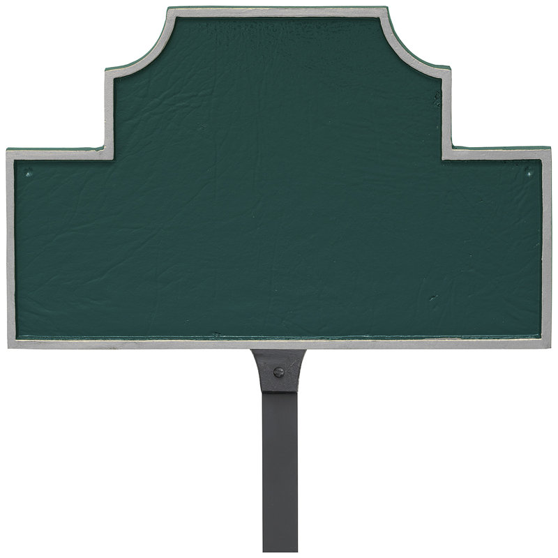 Enseigne d’adresse pour pelouse sur 1 ligne beckford, Vert forêt / argent