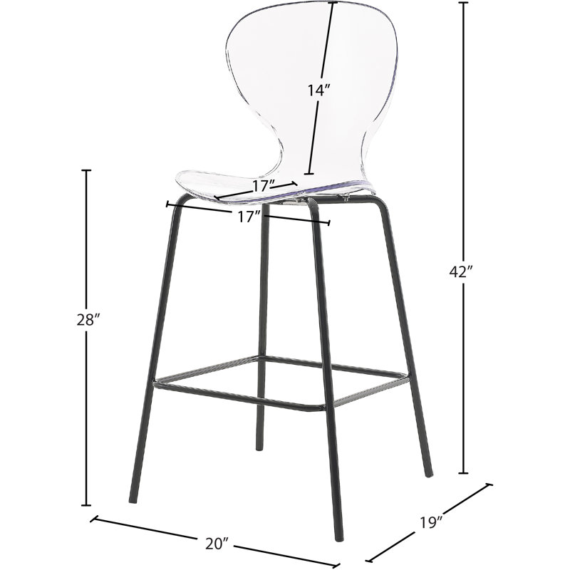 Tabouret de bar 27,5 po Clarion, Noir mat
