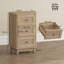 3 Drawer Oak Rattan Bohemian Chest of Drawers Nightstand for Bedroom Hallway