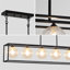 Îlot de cuisine à 6 lumières avec lustre linéaire carré / rectangulaire moderne à 6 lumières