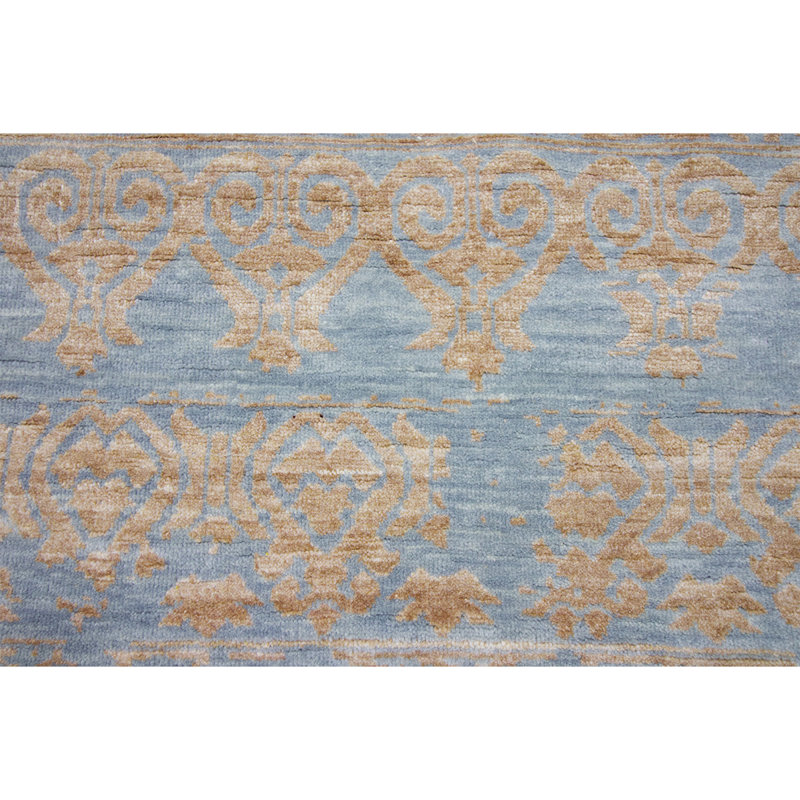 Damask Area Rug in Gold, Rectangle 9' x 12'