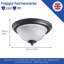 Leda Traditional IP44 Bathroom Ceiling Light With Stylish Glass Shade-98660647