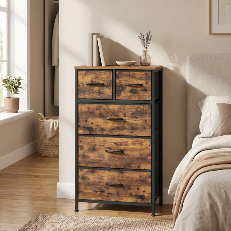 5 Drawer Storage Drawer, Brown