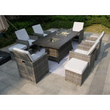 Rectangular 10 - Person Dining Set with Cushions