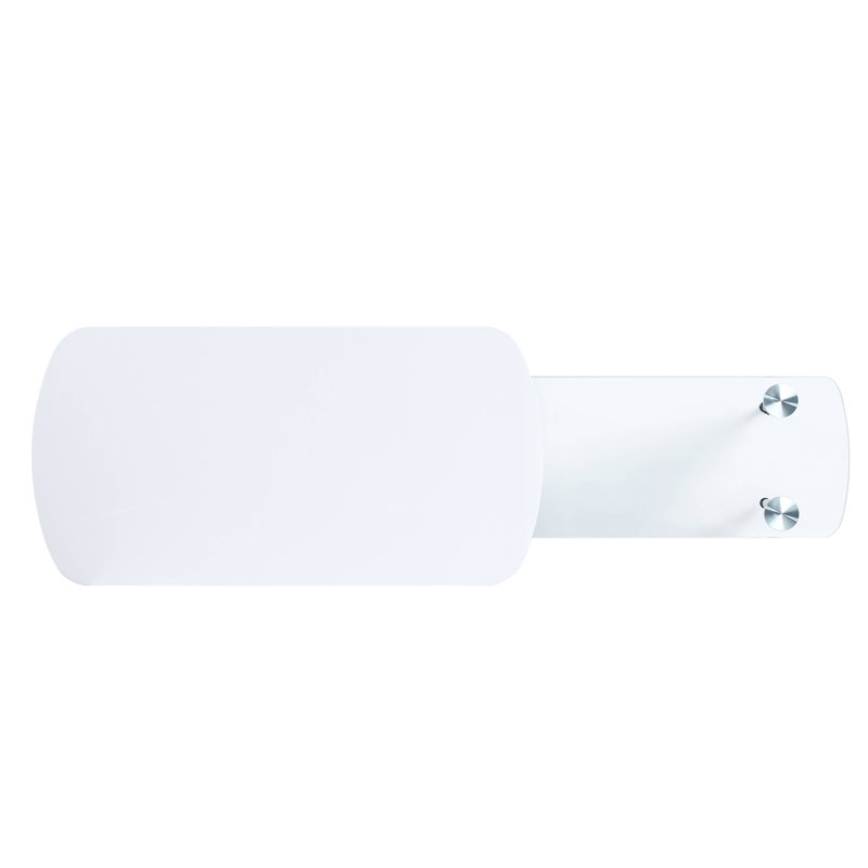 White and Chrome Glass Top Coffee Table