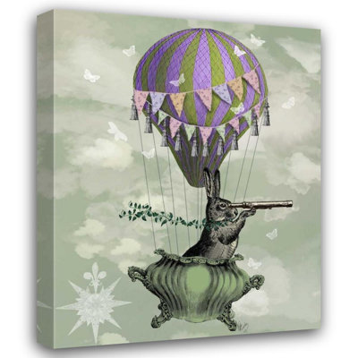 Trinx Fab Funky Gallery Wrapped Canvas Art Titled: Navigating Rabbit