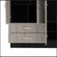 Armoire en miroir Florencia L, deux armoires avec cloisons, noir et gris clair