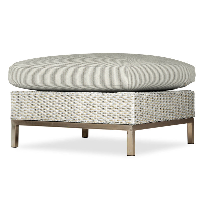 Elements Outdoor Ottoman, Cottage Pepper, Antique White
