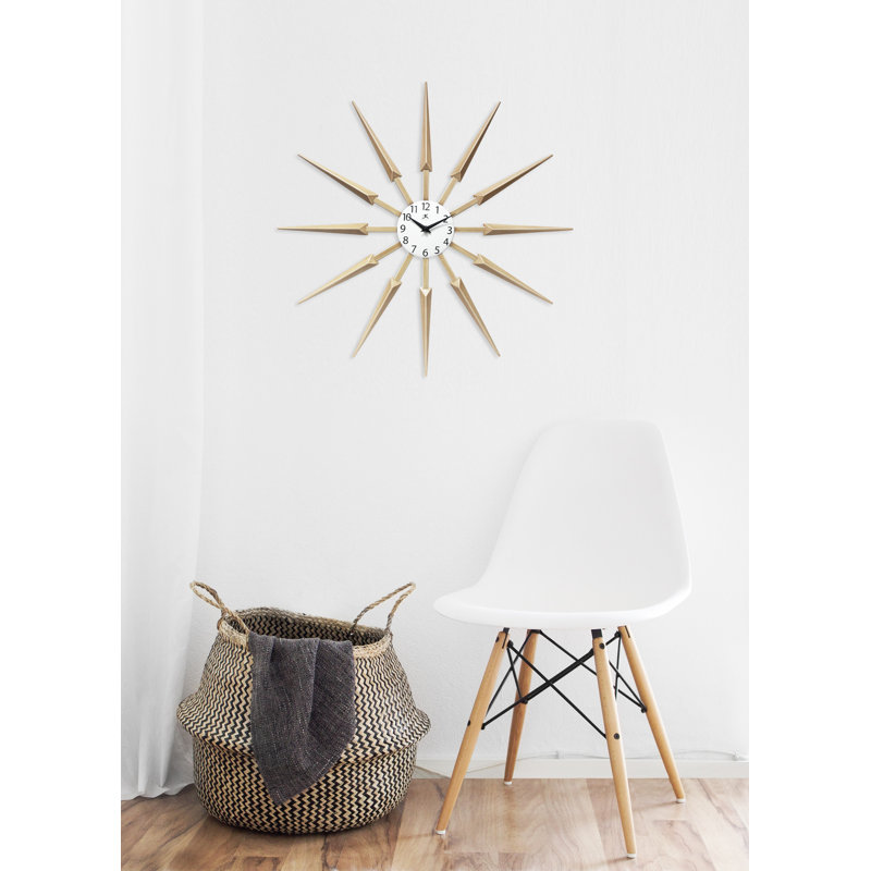 Horloge murale 24,5 pouces Donaway, Brun clair