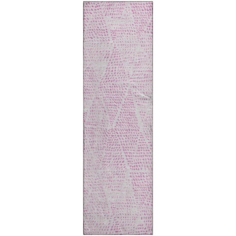 Premium Machine Washable Cerrito AMF591 Pink Rug, Runner 2'3" x 7'6"