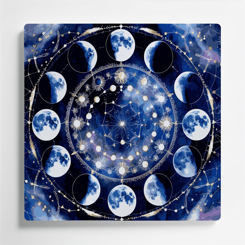 Art mural en métal bleu Space Space Phases