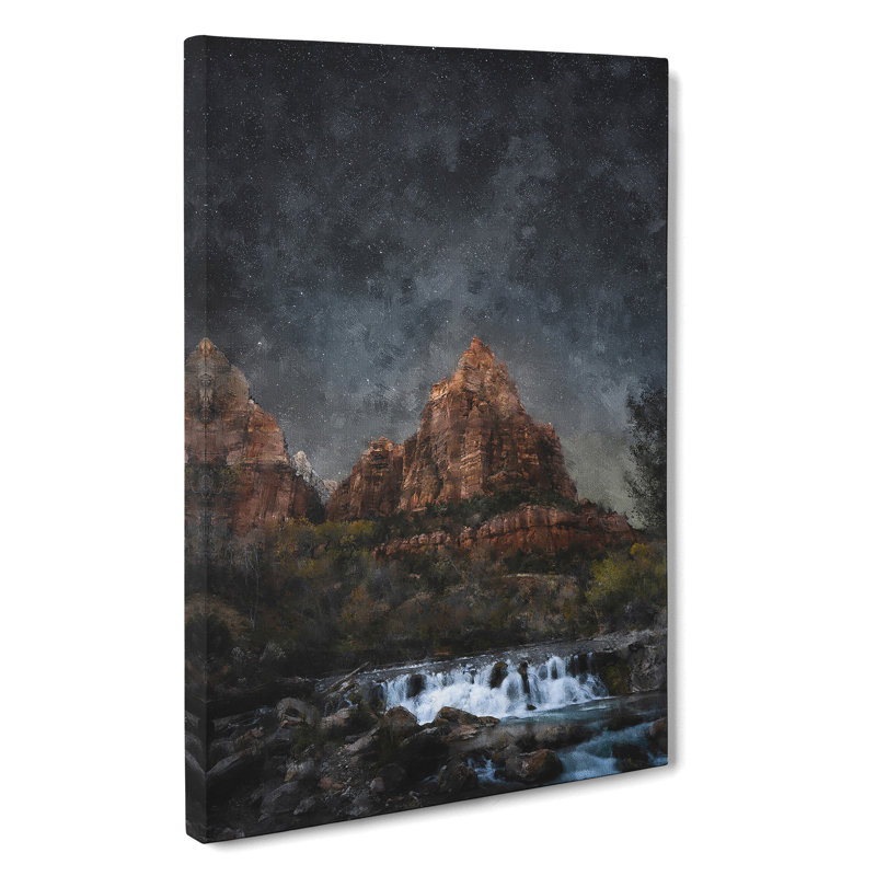 Stars Above Zion National Park in Utah - Wrapped Canvas, 76cm H x 50cm W x 3cm D