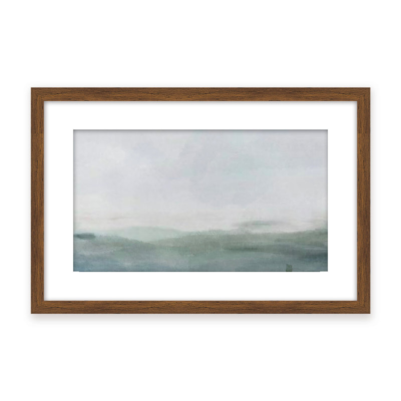 Coastal Retreat Cerulean Serenity par Gypsea Village, H 16 po x l 24 po, Framed Matted Print, Brown