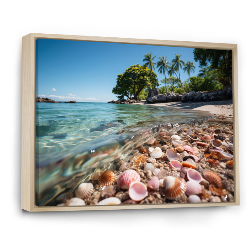 Caraibe Beach Gems - Imprimé, Cadre naturel flottant, H 24 po x l 32 po x P 1 po