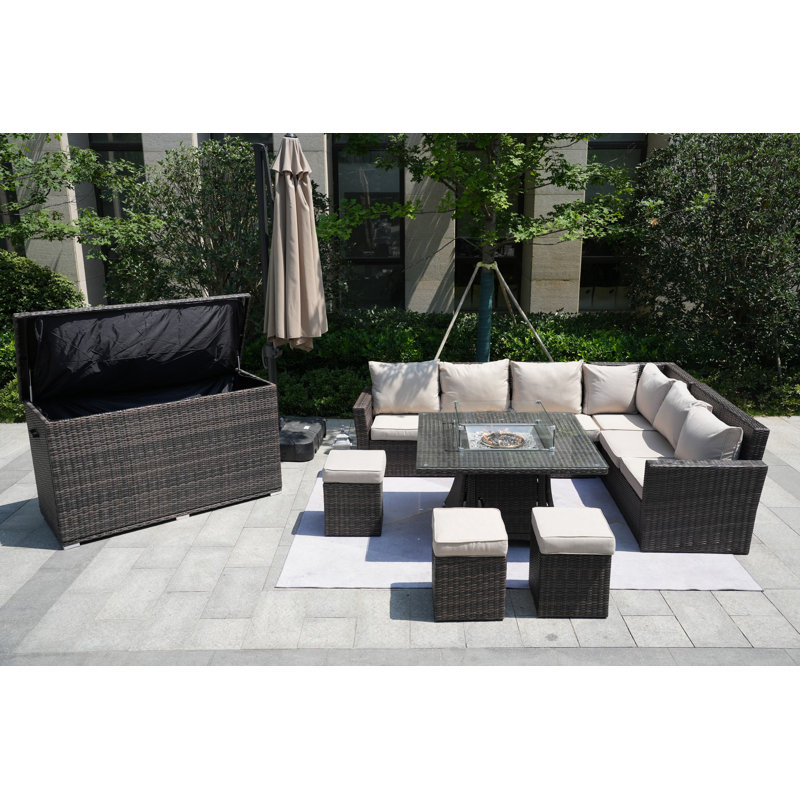 9 - Person Patio Conversation Set with Cushions