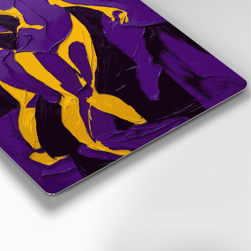 Abstrait art figuratif 69, métal mauve, H 11 po x l 14 po