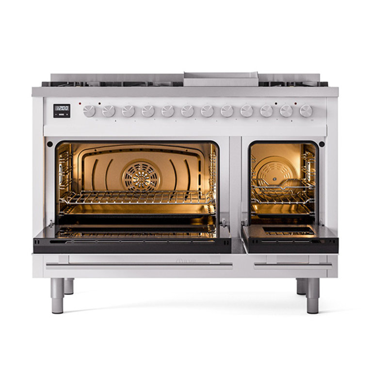 ILVE Professional Plus II 48 Dual Fuel Range, 8 Sealed Burners, Griddle (RAL), RAL Color, Liquid Propane