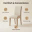 Lot de 2 chaises de salle à manger rembourrées, style chaises d'appoint, pour cuisine ou salon, avec pieds en bois massif et revêtement en tissu mélangé en lin.-863978925-858512265
