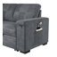 Toby 95" Grey Woven Fabric Reversible Sleeper Sectional Sofa With Storage Chaise Cup Holder Charging Ports And Pockets