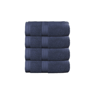 Elegance Essentials 550GSM 100% Cotton Zero Twist Super Absorbent Hand Towel (Set of 4) - 16"x24"