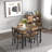 Space-saving Rustic Dining Table Set Mdf Wood Industrial Style For Small Kitchens & Dining Rooms