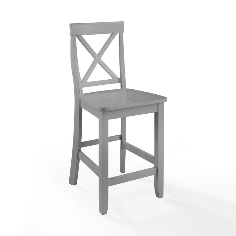 Diamondback Solid Wood Counter Stool, Gray, Counter Stool (24" Seat Height)