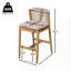Ensemble de 2 tabourets d'extérieur avec coussin beige