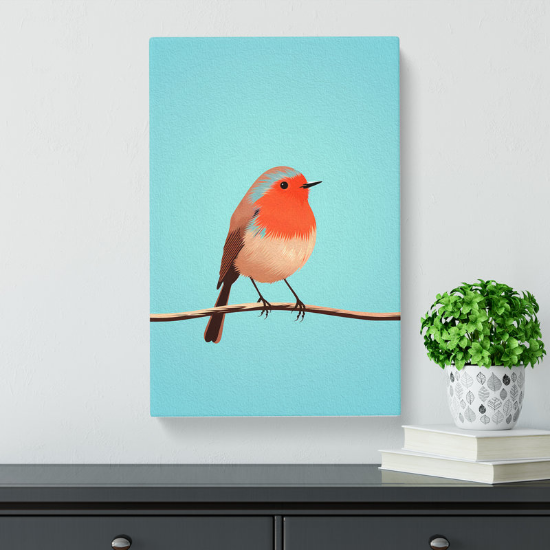 Robin Bird Minimalism No.2 - Print, 50cm H x 35cm W x 3cm D