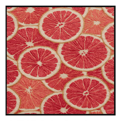 Tapis lavable rose pamplemousse
