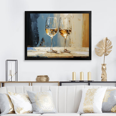 Essence de champagne blanc et bleu - Champagne, art mural