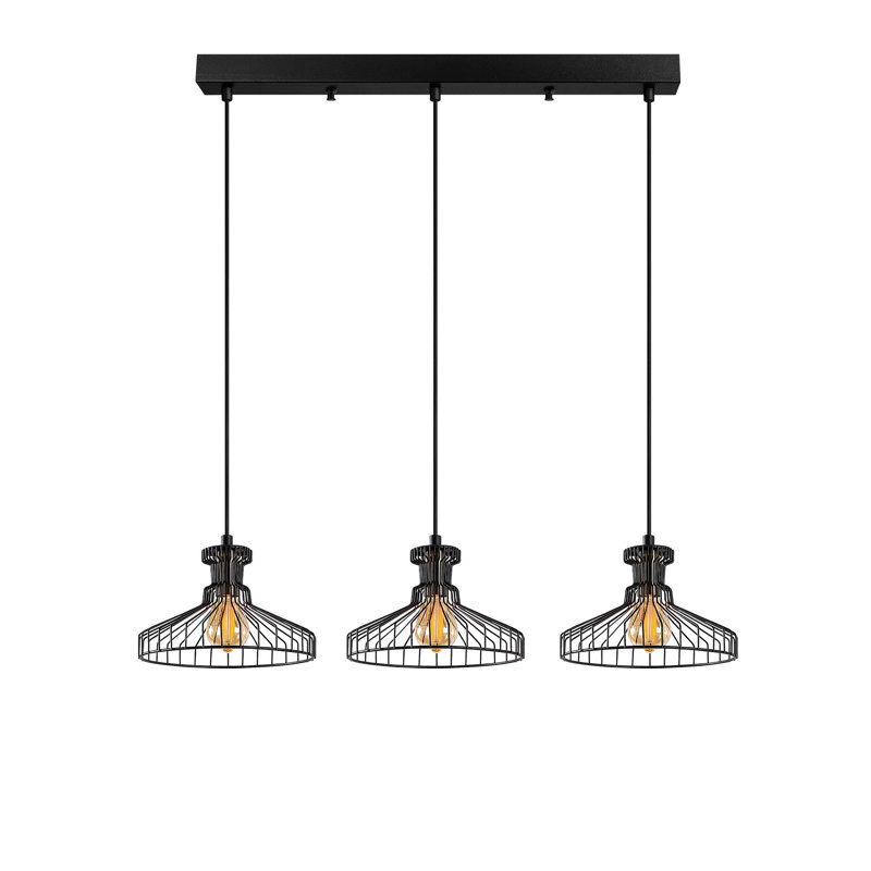Luminaire suspendu géométrique à 3 lumières pour îlot de cuisine Sehili