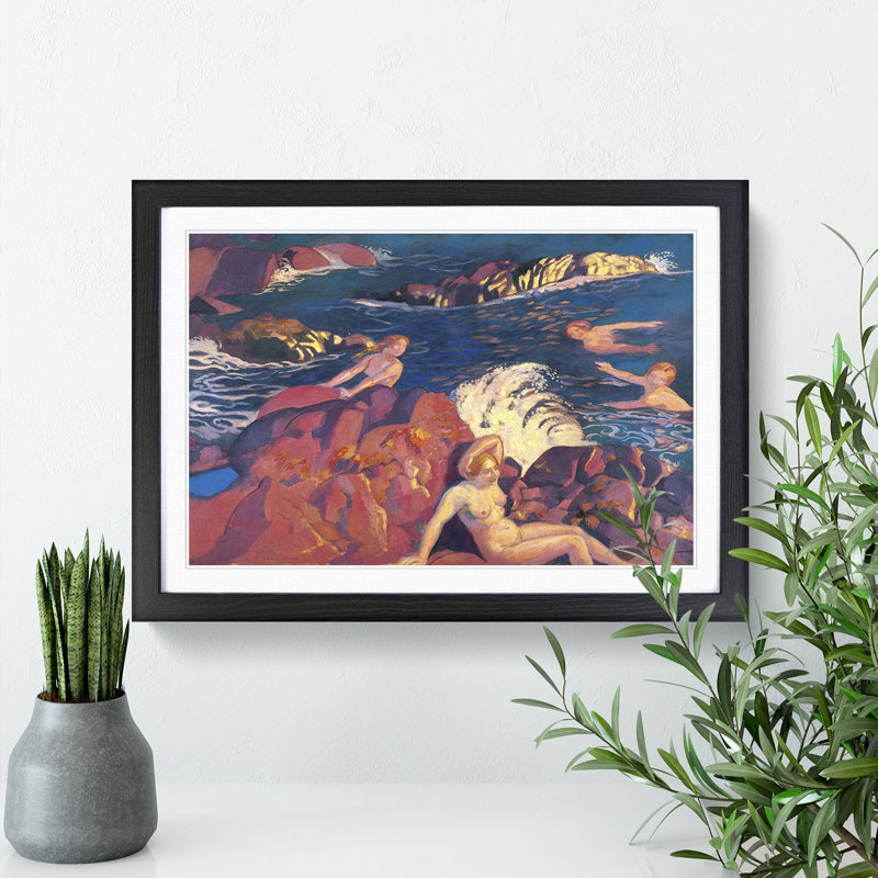 Wave by Maurice Denis - Picture Frame Painting, 27cm H x 36cm W x 2cm D, Black