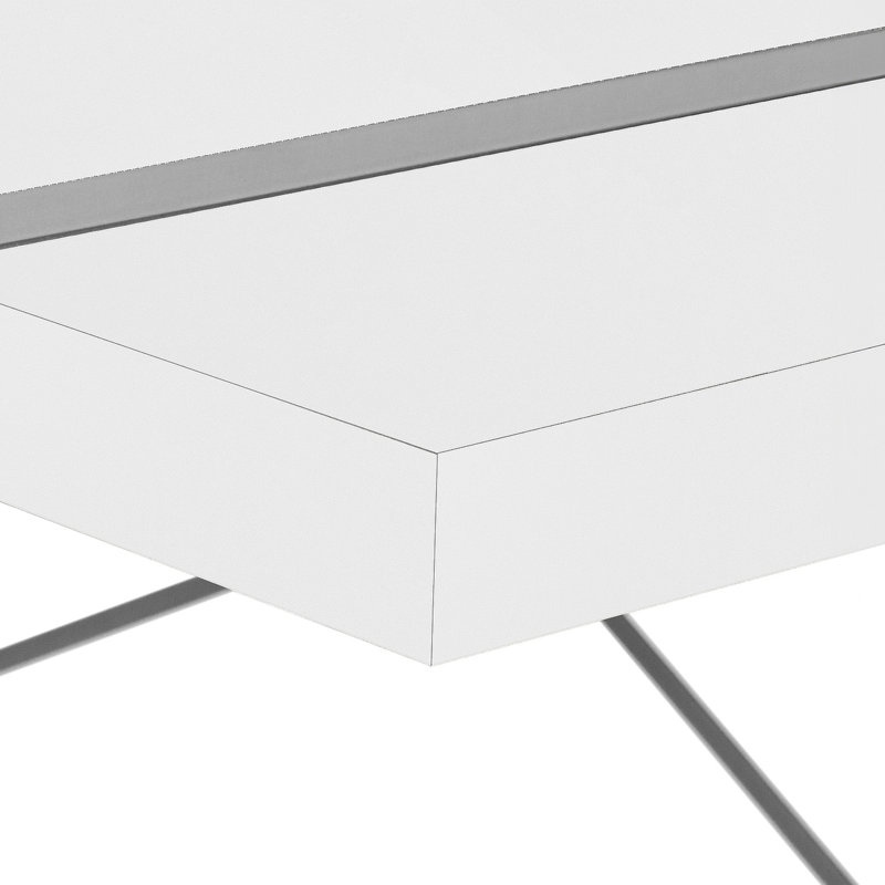 Fullilove Computer Desk, Home Office, Laptop, 48"L, Work, Metal, Laminate, Contemporary, Modern, White/Silver