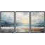 Coastal Beach Blue Ocean Waterfront Coastal Pastel Landscape Nature Modern Art Decor Rustic Relax / Calm 3 pièces-94434544-94434542