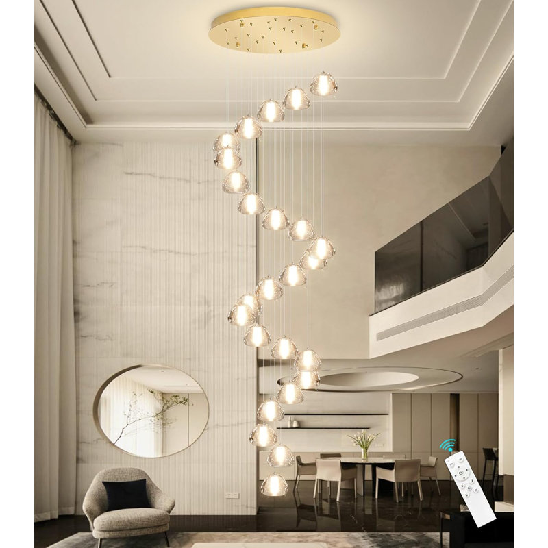 25 - Light Dome Crystal Chandelier, Gold